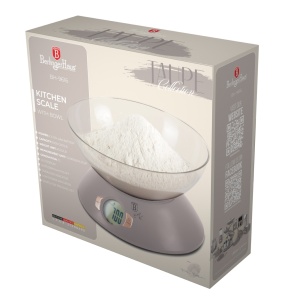 Cantar de bucatarie cu bol 5 kg Taupe Berlinger Haus BH 9616