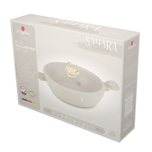 Cratita cu capac 30 cm, 4,5L Sahara Berlinger Haus BH 8069, antiaderenta, crem