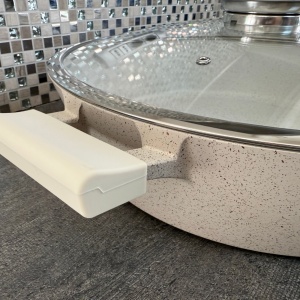 Cratita marmorata cu capac 40 CM RL-MR40ML Royalty Line - crem - Img 2