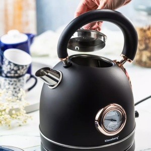 Fierbator de apa model rustic 1.8 l Klausberg KB7905 negru-auriu - Img 4