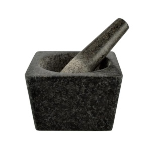 Mojar granit cu pistil, patrat, 13x8,5 cm Perfect Home 11865, negru