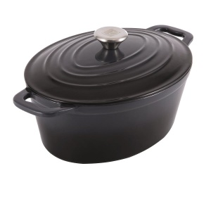 Oală din fontă emailată cu capac, 7.7L – Xanten Carl Schmidt Sohn 075262, gri, tip roaster, 36x27.8 cm, cuptor + inducție