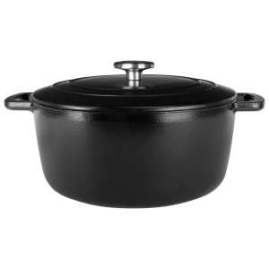 Oală fontă emailată cu capac 24 cm 4,6 L Negru Fontestic Cosy & Trendy 9967244
