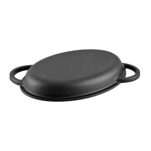 Oala fonta pura cu capac tip roaster 2 in 1, 32x22 cm Perfect Home 17811 - Img 4