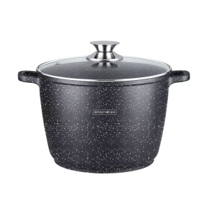 Oală marmorată cu capac 6.2L, 24 cm – Royalty Line RL-AD-24ML, antiaderentă, pentru toate plitele