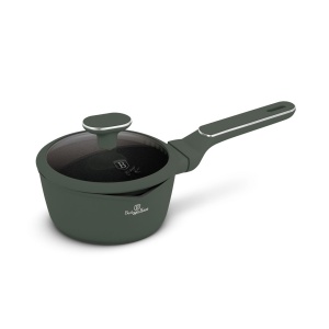 Oală pentru sos cu capac 16 cm – Berlinger Haus Green Matte BH 8155, verde mat, antiaderentă titan, compatibilă inducție