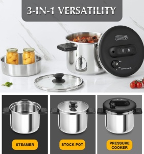 Oala sub presiune CSK, Carl Schmidt Sohn, 8 l, inox, negru 101176 - Img 3