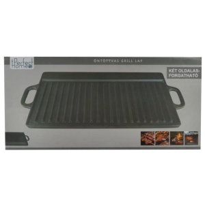 Placa grill BBQ cu două suprafețe 51x24cm, fonta Perfect Home 12014 - Img 2
