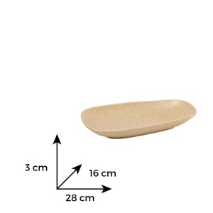 Platou ceramica 28 cm VILLARTE TETRIS TRP 28, asimetric, crem