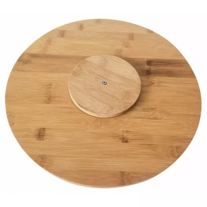 Platou rotativ pentru servire din bambus, Ø 35 cm – Kinghoff KH-1566, rotire 360° - Img 4