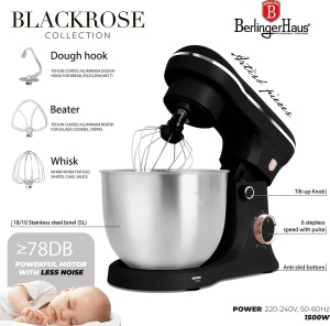 Robot de bucătărie – Berlinger Haus Black Rose BH 9751N, negru cu auriu-roz - Img 11