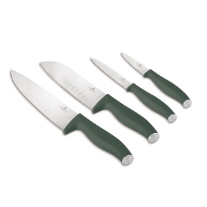 Set 4 cuțite de bucătărie din inox – Berlinger Haus Green Matte BH 3139, verde mat, mâner soft-touch