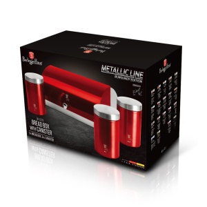 Set cutie paine si 3 recipiente bucatarie Burgundy Edition Berlinger Haus BH 6729