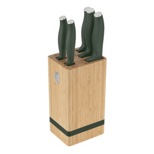 Set cutite 6 piese, cu suport bambus Green Matte Collection Berlinger Haus BH 2751 - Img 2