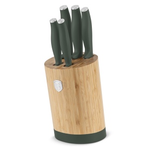 Set cutite 6 piese, cu suport bambus Green Matte Collection Berlinger Haus BH 2757 - Img 4