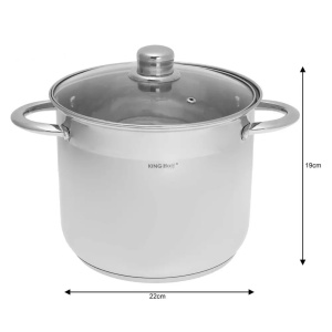 Set oale din inox cu capace, 20/22/24 cm, 5.6/7.2/9 L Kinghoff KH4310 - Img 7