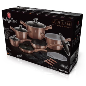 Set oale marmorate 18 piese Rose Gold Berlinger Haus BH 7034