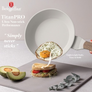 Set tigai 3 piese Sahara Nordic Berlinger Haus BH 8322, crem mat, compatibile cu toate tipurile de plita, invelis antiaderent titanPro - Img 4
