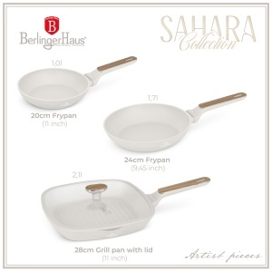 Set tigai 4 piese Sahara Nordic Berlinger Haus BH 8323, crem, cu acoperire antiaderenta titanPro - Img 3