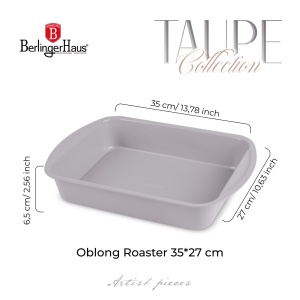 Tava dreptunghiulara 35x27 cm Taupe Berlinger Haus BH 7913, antiaderenta, gri