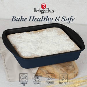Tavă dreptunghiulară pentru cuptor 40 × 28,5 cm, antiaderentă – Berlinger Haus Deep Sea BH 8697, albastru mat, oțel carbon - Img 8