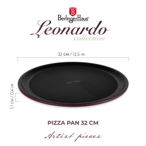 Tava pizza 32 cm Leonardo Berlinger Haus BH 7929, antiaderenta, visiniu