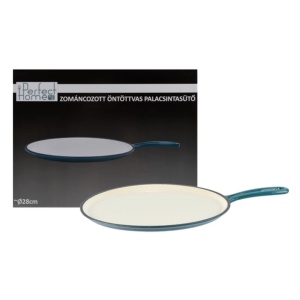 Tigaie fonta emailata pentru clatite 28 cm Turqoise Perfect Home 17821 - Img 2