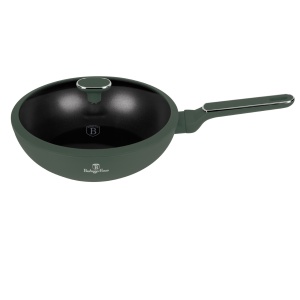 Tigaie wok cu capac, antiaderenta cu titan 28 cm Green Matte Collection Berlinger Haus BH 8159 - Img 6