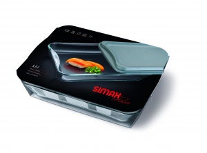 Vas rectangular cu capac plastic 3.5 L Simax 7226/D