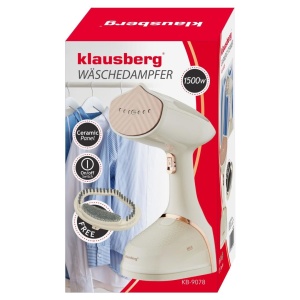 Aparat de călcat vertical cu abur 1500 W, rezervor 400 ml – Klausberg KB-9078, bej, placă ceramică - Img 7