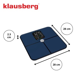 Cantar de baie smart cu analiza corporala Klausberg KB-7940 albastru - Img 3