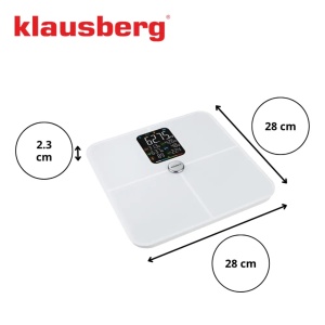 Cantar de baie smart cu analiza corporala Klausberg KB-7941, alb - Img 3