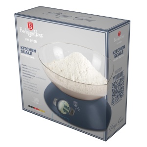 Cântar de bucătărie digital cu bol, 5 kg – Berlinger Haus Deep Sea BH 9628, albastru mat, funcție tara - Img 2