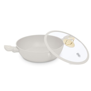 Cratita cu capac 28 cm, 3,8L Sahara Berlinger Haus BH 8068, antiaderenta, crem