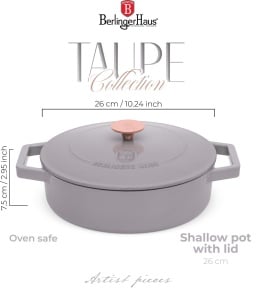 Cratita fonta 26 cm Taupe Berlinger Haus BH 6527