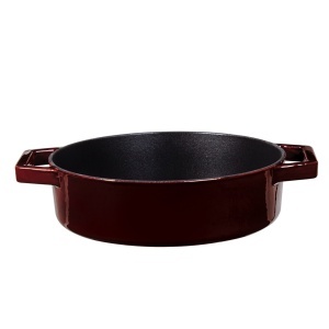 Cratiță din fontă emailată cu capac 26 cm, 2.5L – Berlinger Haus Burgundy Collection BH 6498, ideală pentru cuptor sau plită, gătit lent - Img 4