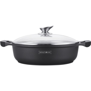 Cratiță marmorată cu capac 4.8L, 30 cm – Royalty Line RL-BR30ML, antiaderentă, pentru toate plitele