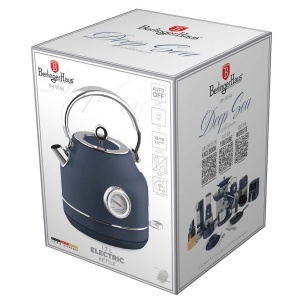 Fierbător de apă cu termometru, 1,7 L, 2200 W, inox – Berlinger Haus Deep Sea BH 9764, design rustic, albastru mat - Img 2