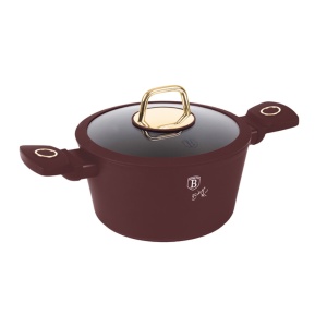 Oală cu capac 20 cm, 2.5L – Berlinger Haus BH8040, Leonardo Collection, pentru gătit rapid, strat antiaderent