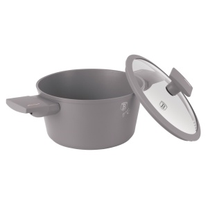 Oala cu capac 20 cm Taupe Berlinger Haus BH 8100, gri, strat titan