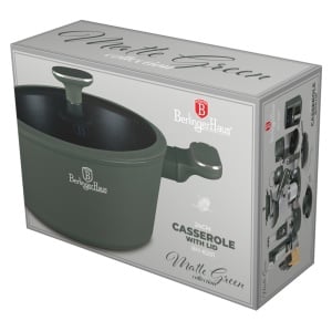 Oală cu capac 24 cm, 4.1L – Berlinger Haus Green Matte Collection BH 8201, verde, cu strat antiaderent din titan, design modern, compatibilă cu toate plitele - Img 7