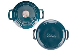 Oală fontă emailată cu capac 24 cm 4,6 L Verde Heron Fontestic Cosy & Trendy 1485524 - Img 2
