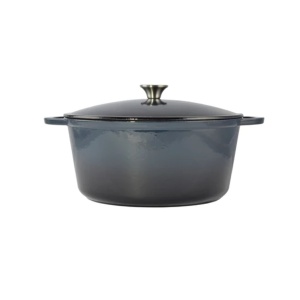 Oala fonta emailata cu capac albastra 10L 34 CM PERFECT HOME 28360