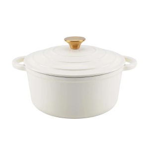 Oala fonta emailata cu capac crem Perfect Home 17920, 20 cm, 2L - Img 3