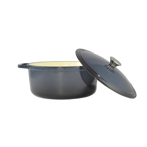 Oală fontă emailată cu capac Perfect Home 15720, 28 cm, 6.5 L, albastră - Img 4