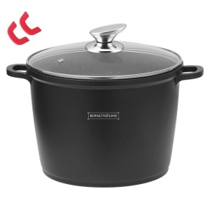 Oală marmorată înaltă cu capac, 28 cm, 10.5L – Royalty Line RL-AD-28ML, ideală pentru sarmale