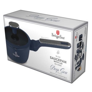 Oală pentru sos cu capac 16 cm, 1,2 L – Berlinger Haus Deep Sea BH 8369, albastru mat, antiaderentă titan, compatibilă inducție - Img 2