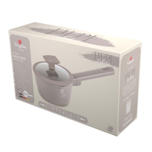 Oala sos cu capac 16 cm, 1,2 L Taupe Berlinger Haus BH 8088, antiaderenta, gri