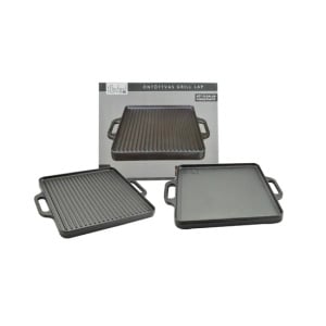 Placa grill BBQ dubla fata 42x42cm, fonta Perfect Home 12971 - Img 2