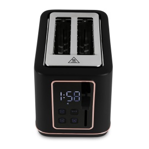 Prăjitor de pâine digital cu afișaj LED, 7 niveluri – Berlinger Haus Black Rose BH 9661, negru cu auriu-roz, Defrost și Reheat - Img 8